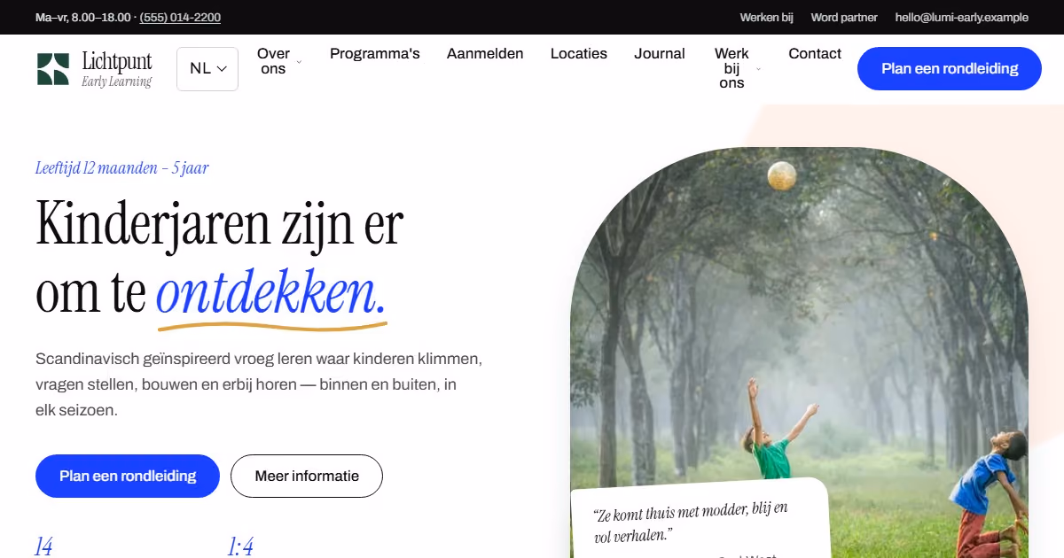 Lichtpunt Nederland - webdesign voor kinderopvang met een Noordse aanpak