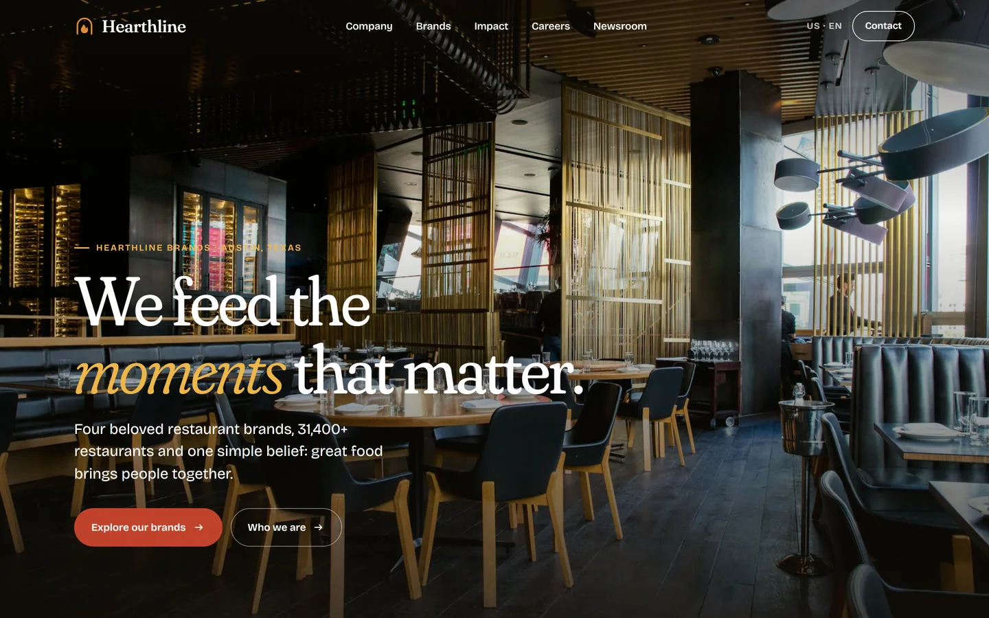 Multi-brand restaurant website homepage hero designed by a QSR web design agency