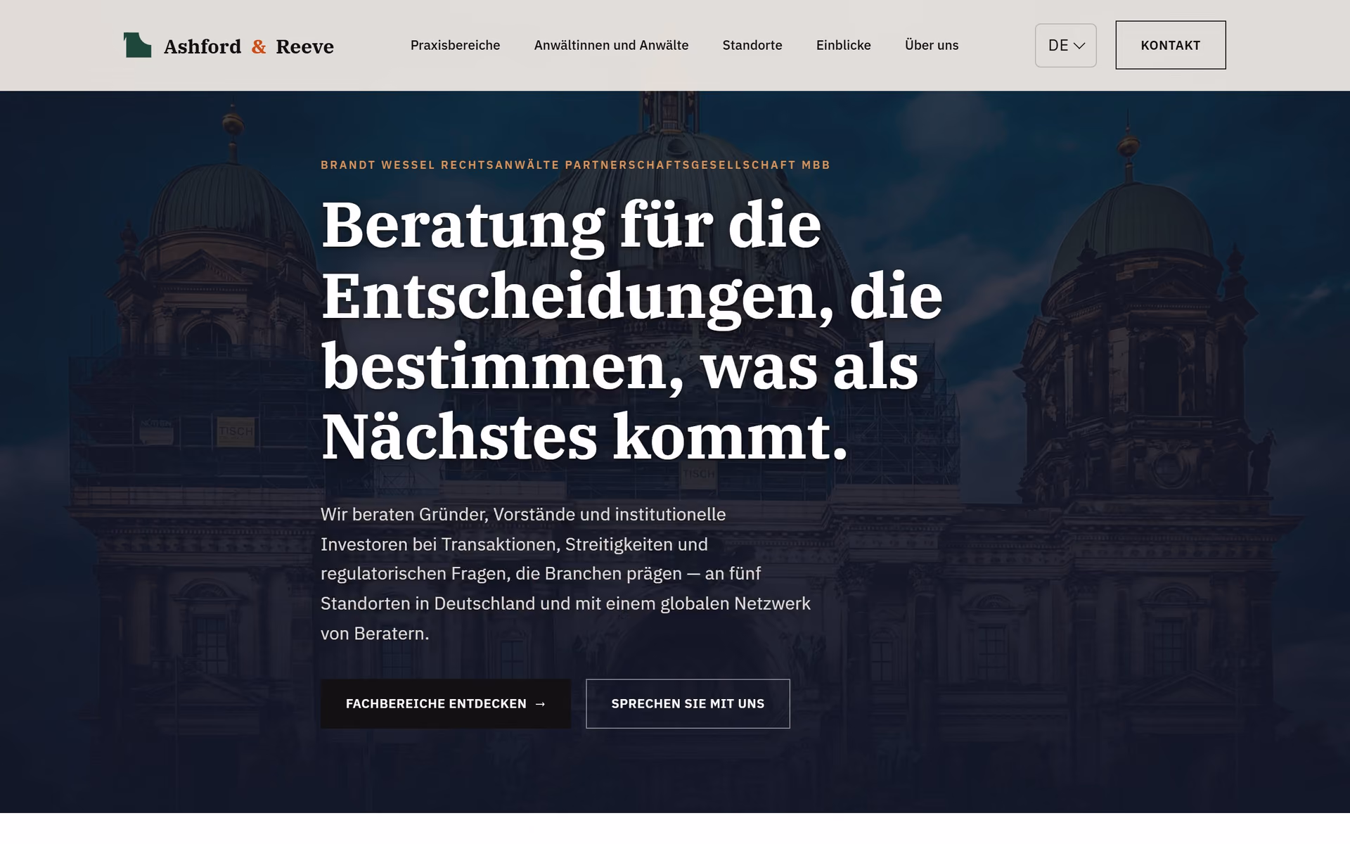 Brandt Wessel Deutschland: Startseite und zentrale Seiten