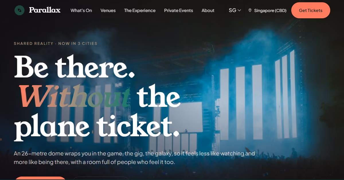 Langit Singapore: entertainment website design for a shared-reality dome brand