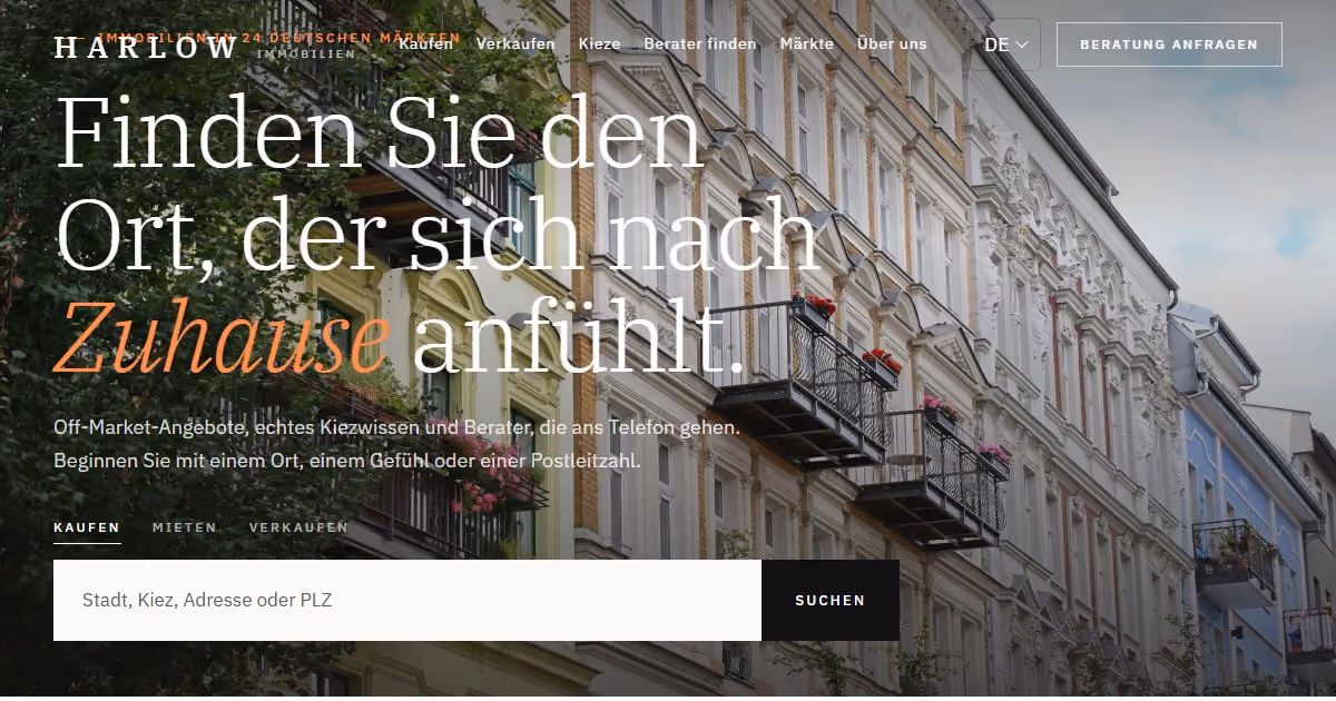 Harlow Deutschland - Webdesign für ein Maklerhaus aus Berlin