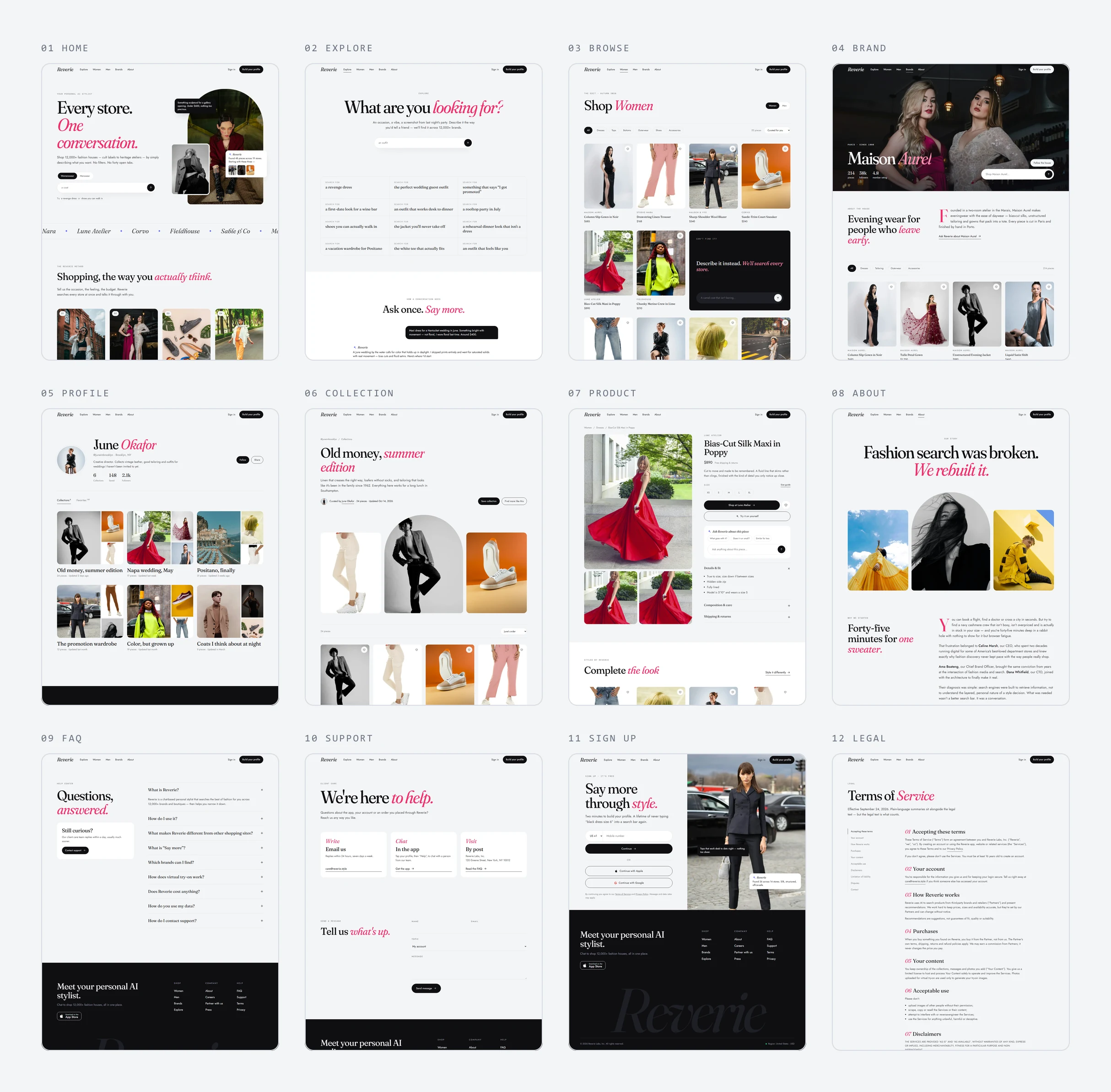 Fashion e-commerce website templates overview: twelve responsive page designs
