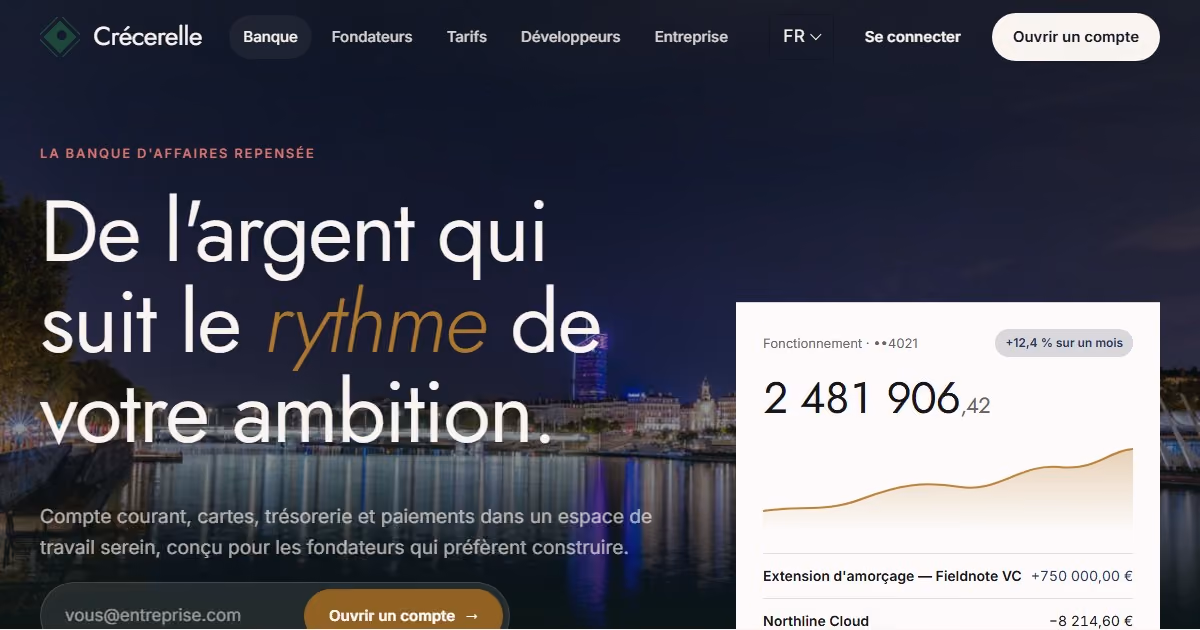 Crécerelle France - webdesign et design system pour une fintech parisienne