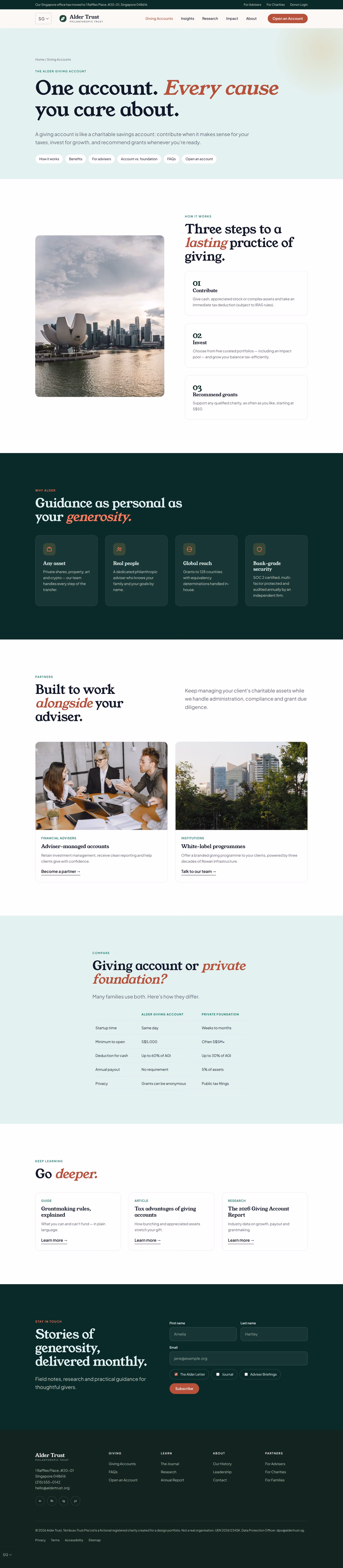 Tembusu Trust Singapore: Homepage and key journeys