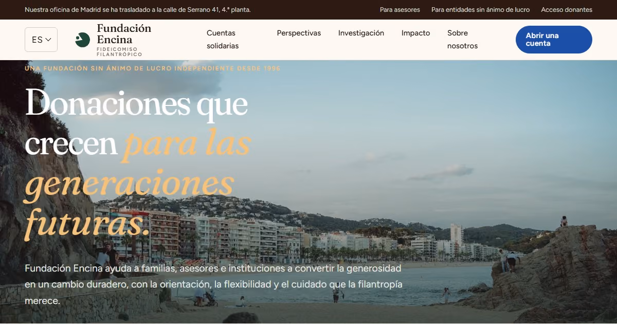 Fundación Encina España - diseño web para una fundación filantrópica