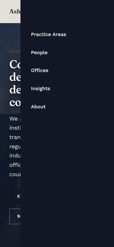 Mobile slide-in navigation panel open