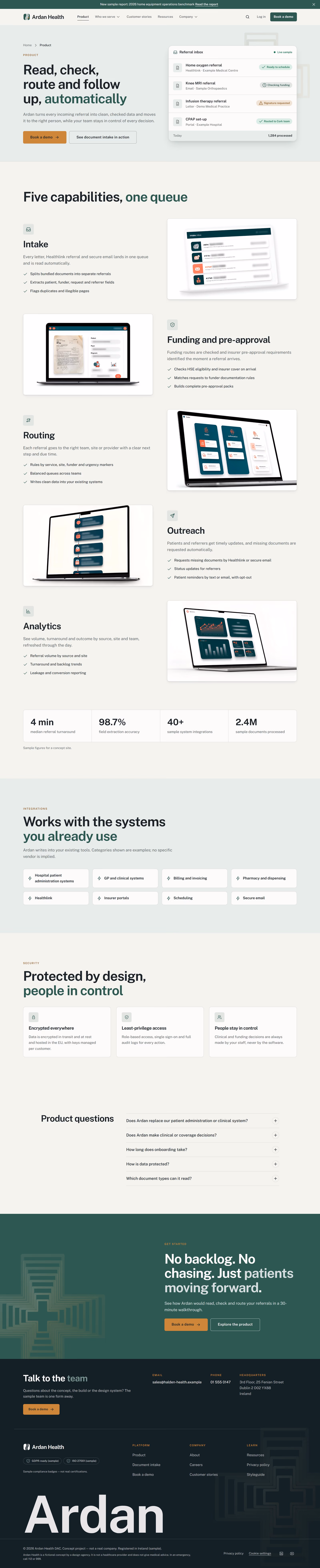 Ardan Health Ireland: Homepage, product and solutions