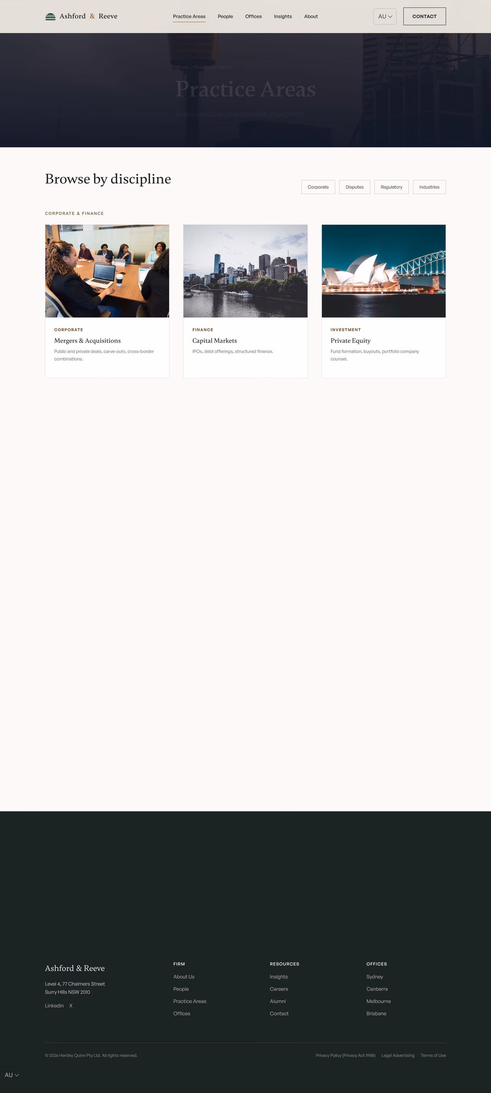 Hartley Quinn Australia: Homepage and key journeys