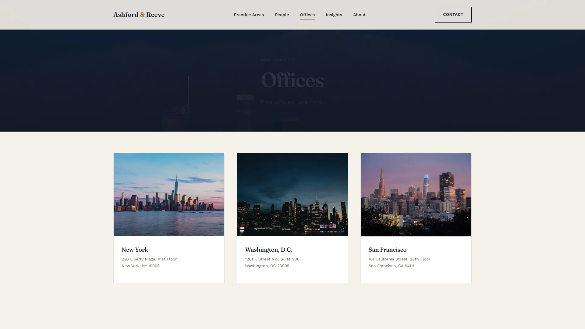 Law firm offices directory grid