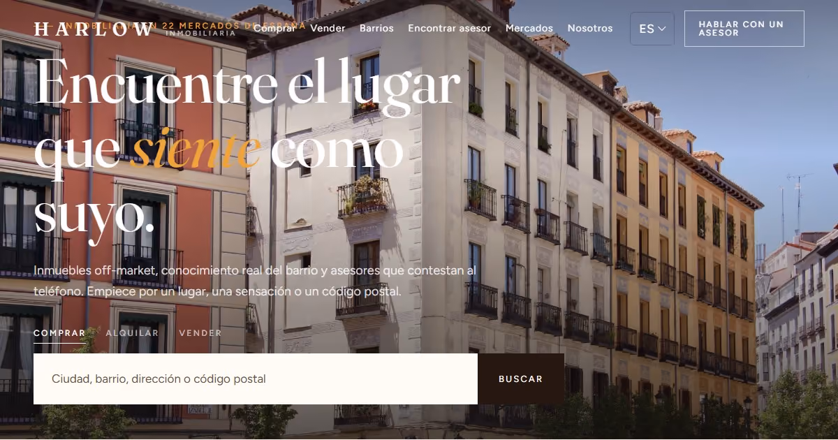 Harlow España - diseño web para una inmobiliaria madrileña