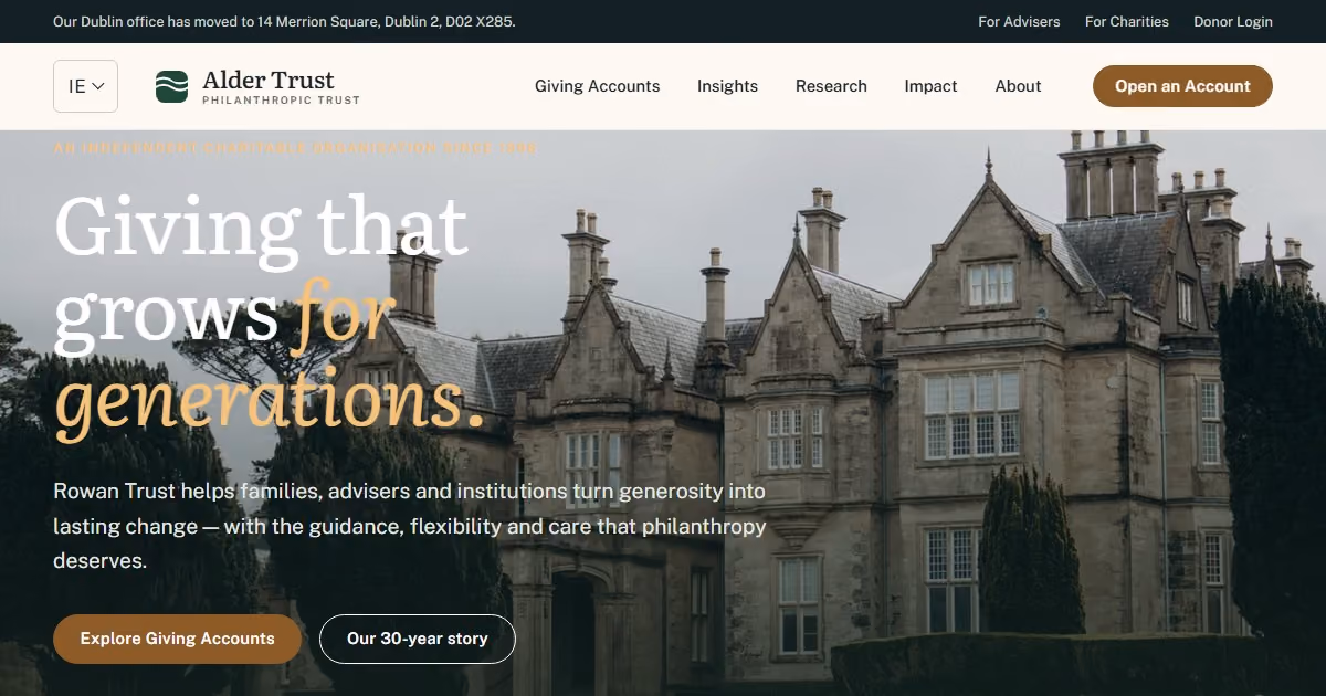 Hawthorn Trust Ireland - nonprofit website design for a Dublin-led charitable organisation