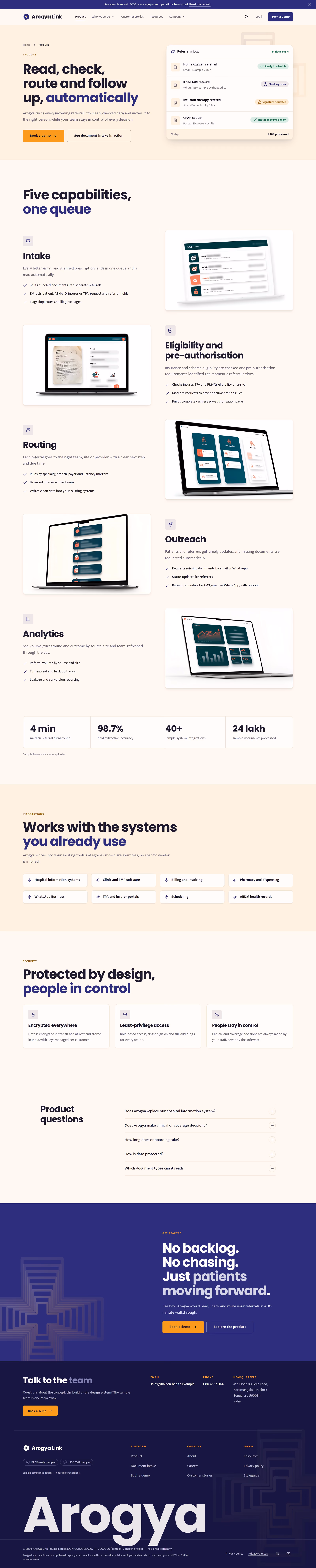 Arogya Link India: Homepage, product and solutions