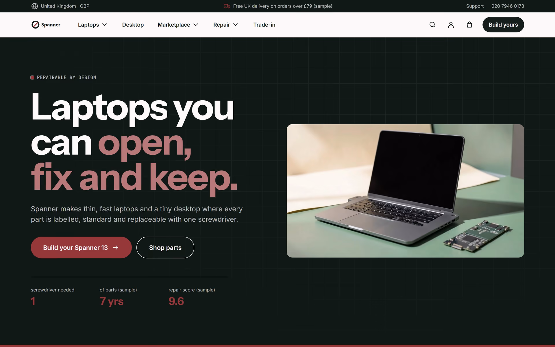 Spanner UK: Homepage, configurator and marketplace