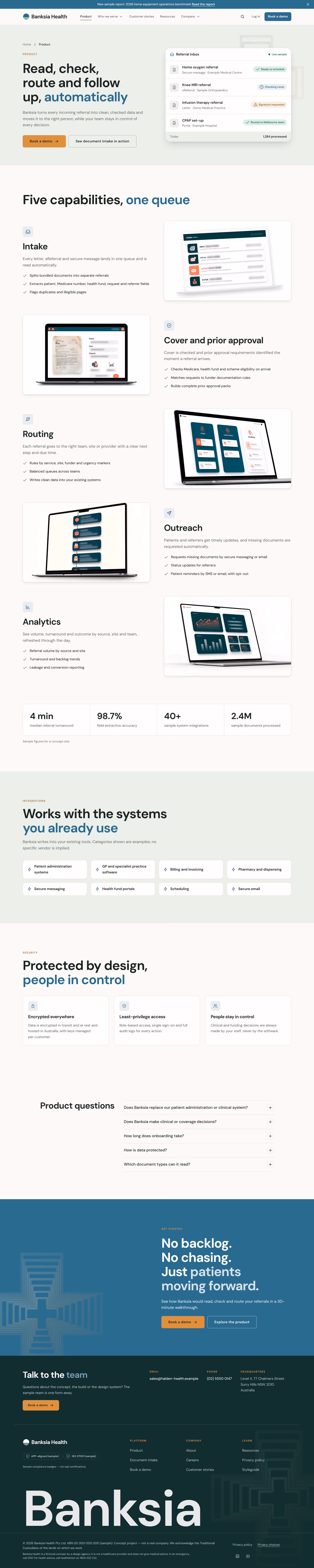 Banksia Health Australia: Homepage, product and solutions