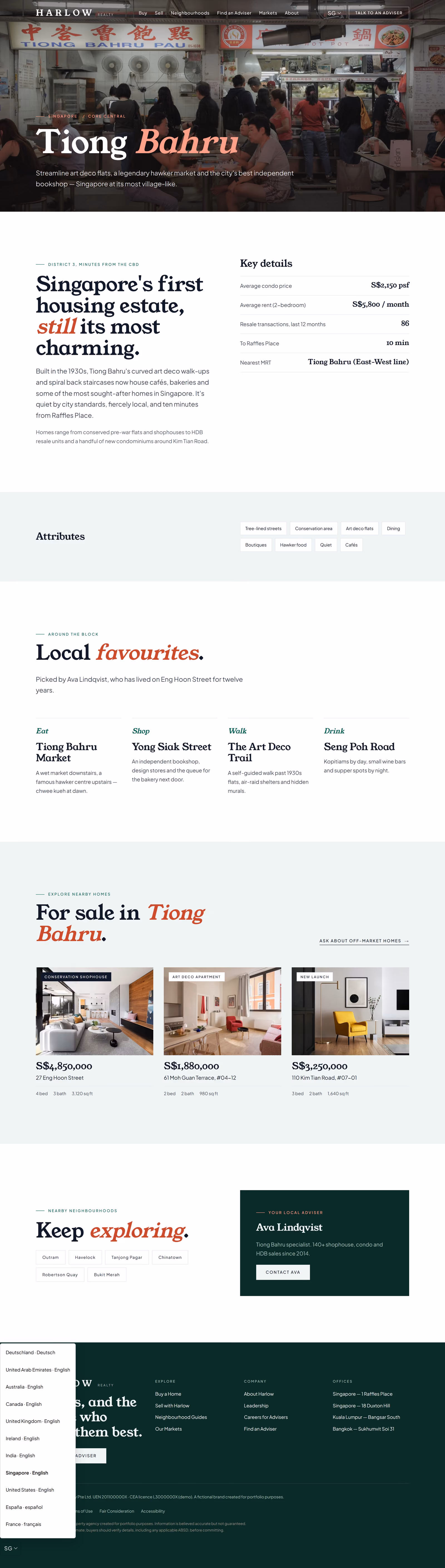 Harlow Singapore: Homepage and neighbourhood guide