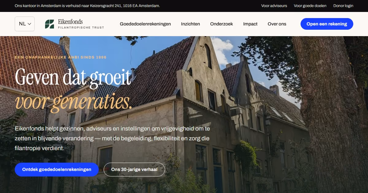 Eikenfonds Nederland - webdesign voor een goededoelenstichting