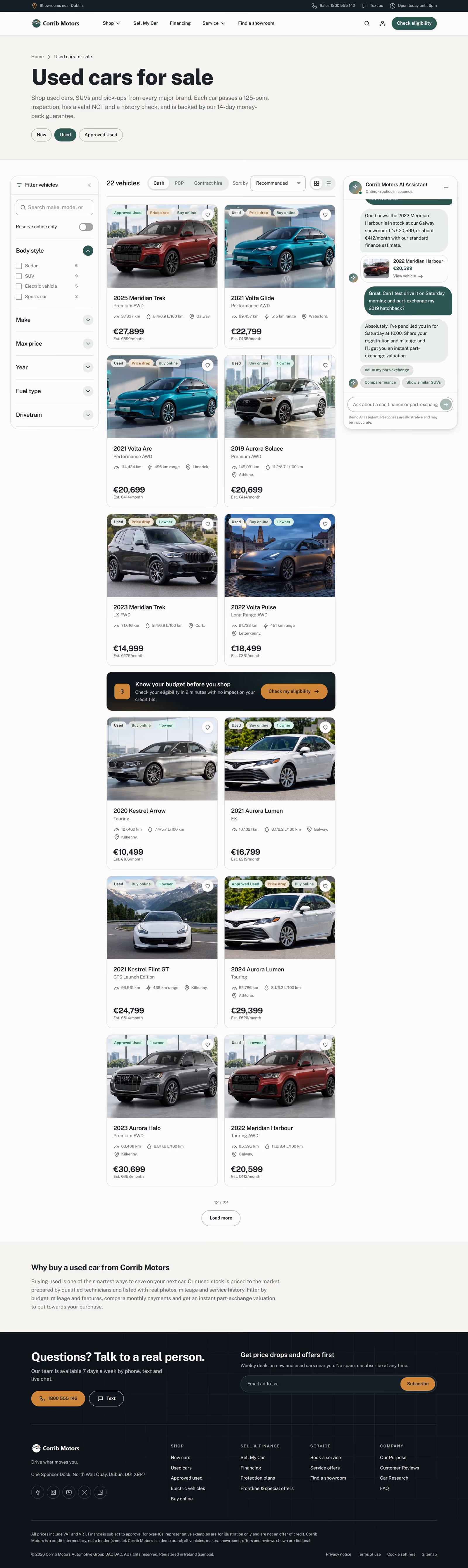 Corrib Motors Ireland: Homepage, inventory and finance