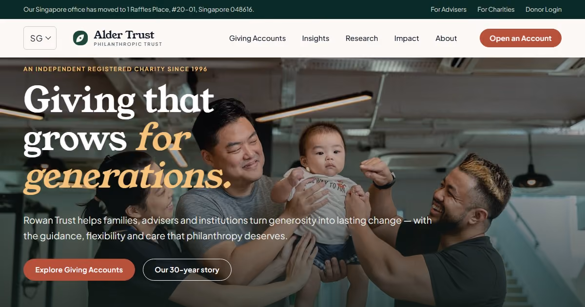 Tembusu Trust Singapore - nonprofit website design for a city-state charity