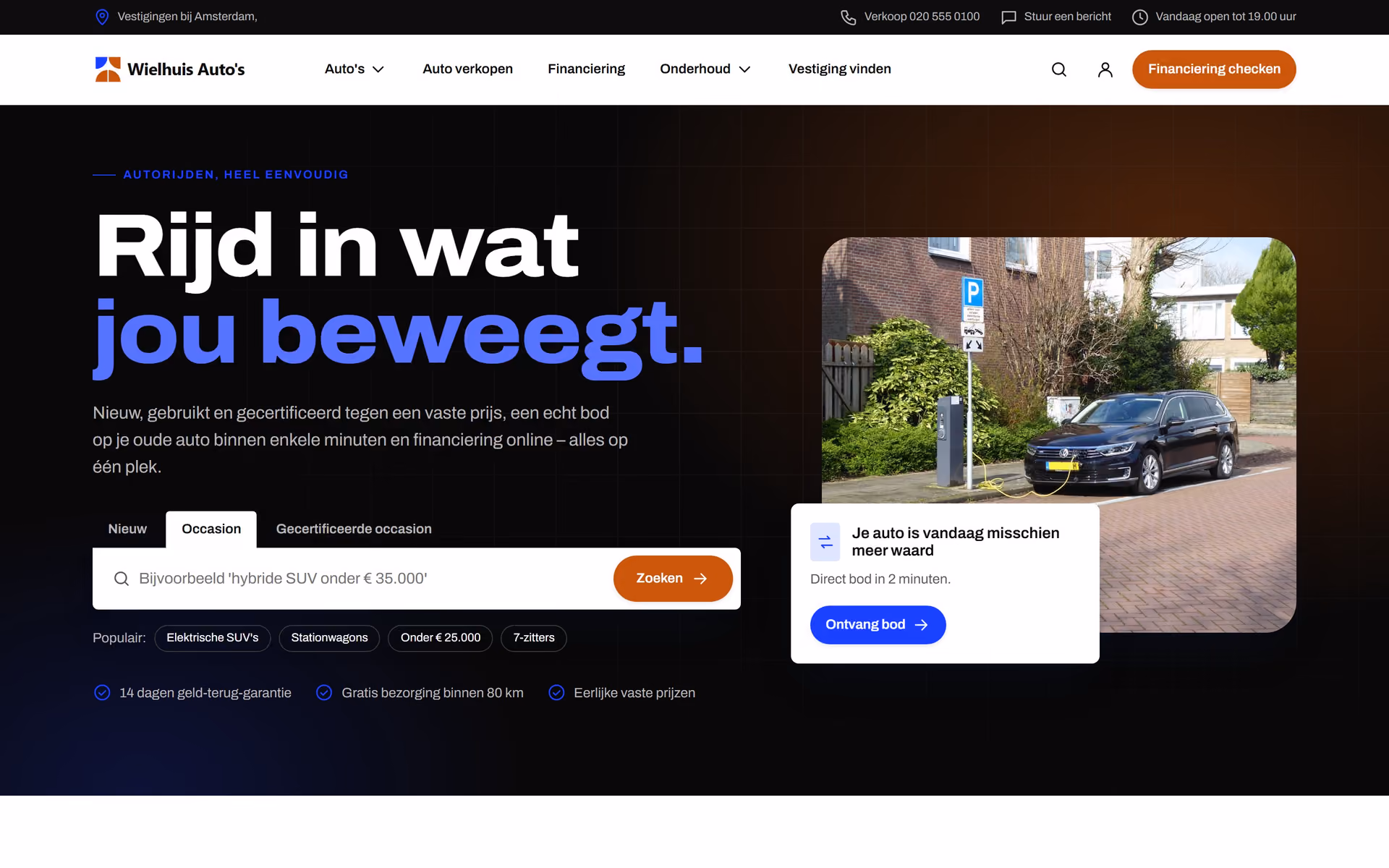 Wielhuis Auto's Nederland: Homepage, voorraad en financiering