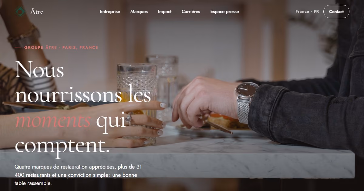 Âtre France - webdesign pour un groupe de restauration multi-marques