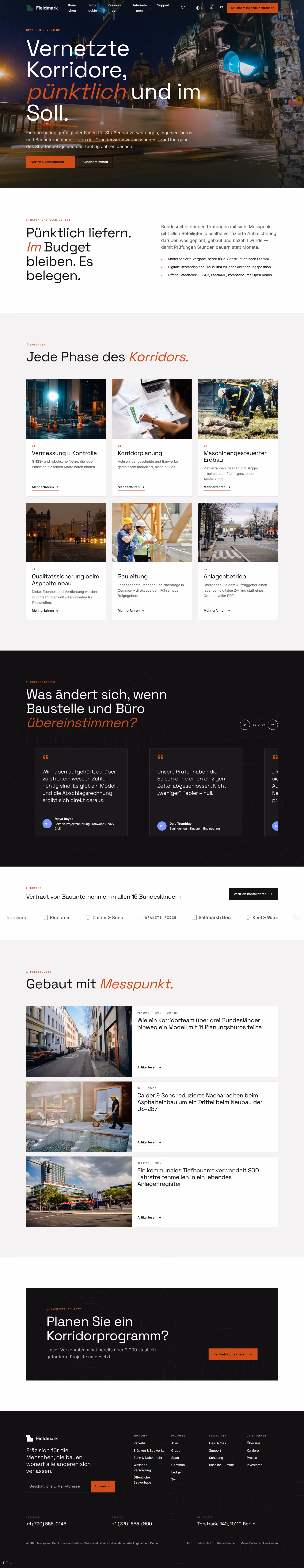 Messpunkt Deutschland: Startseite und zentrale Seiten