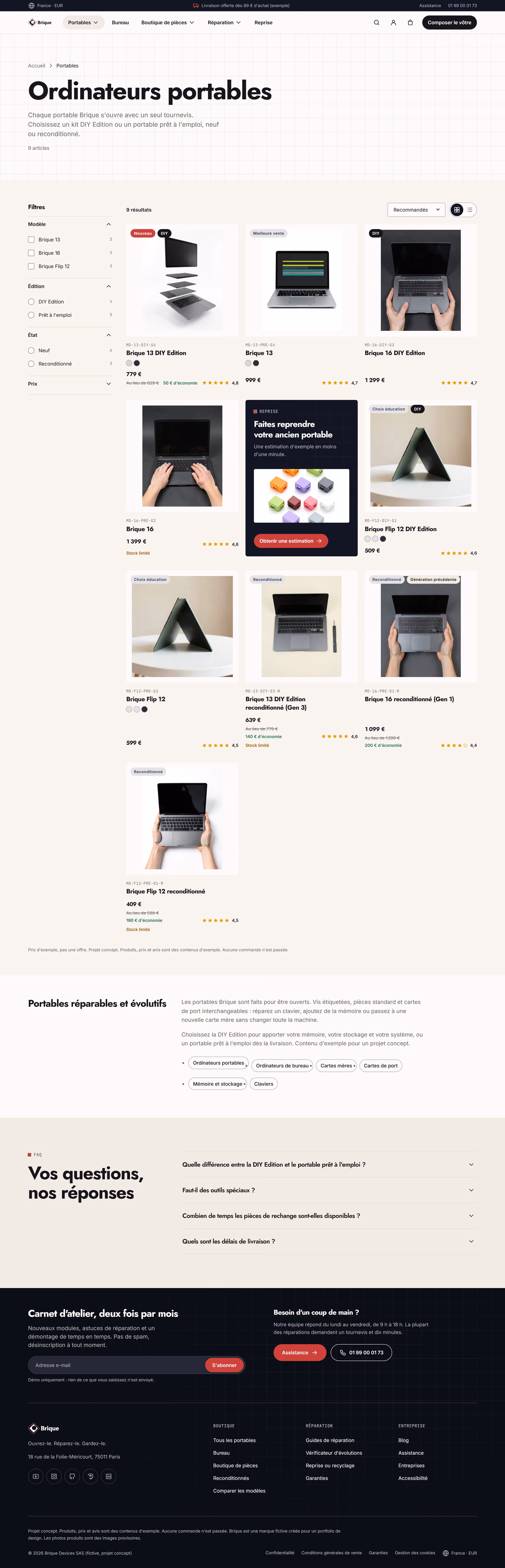 Brique France: Accueil, configurateur et marketplace