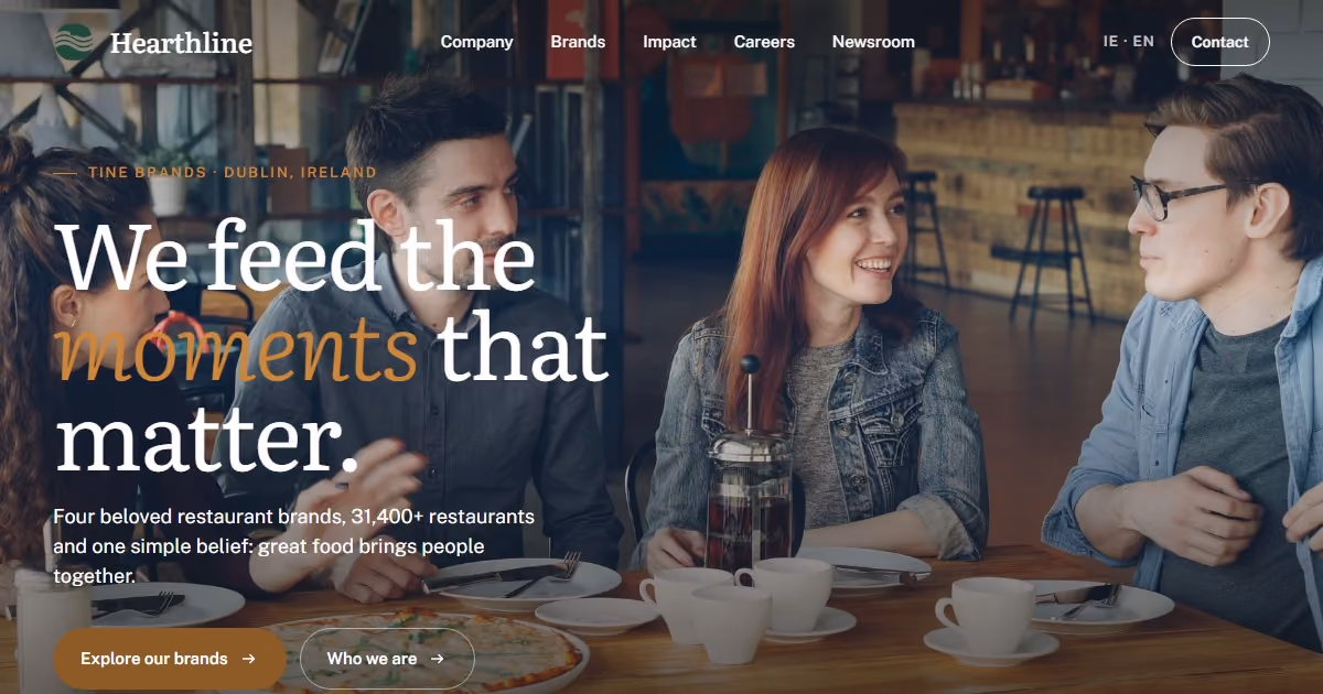 Tine Brands Ireland: a multi-brand restaurant website built to scale