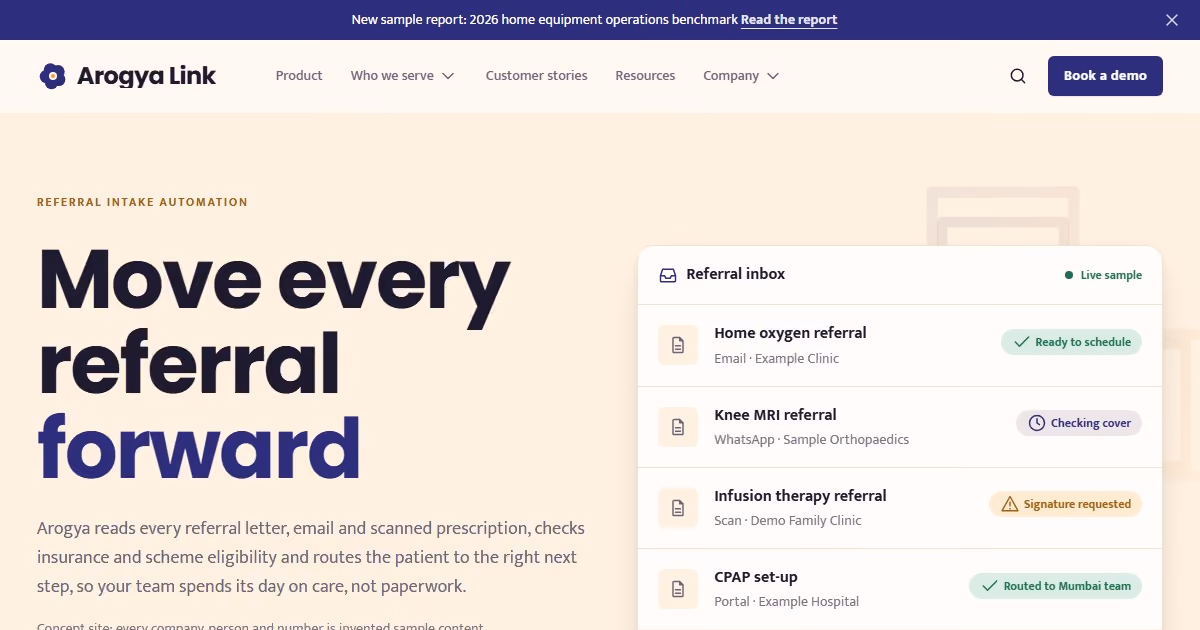 Arogya Link India: healthcare referral intake design for Indian providers