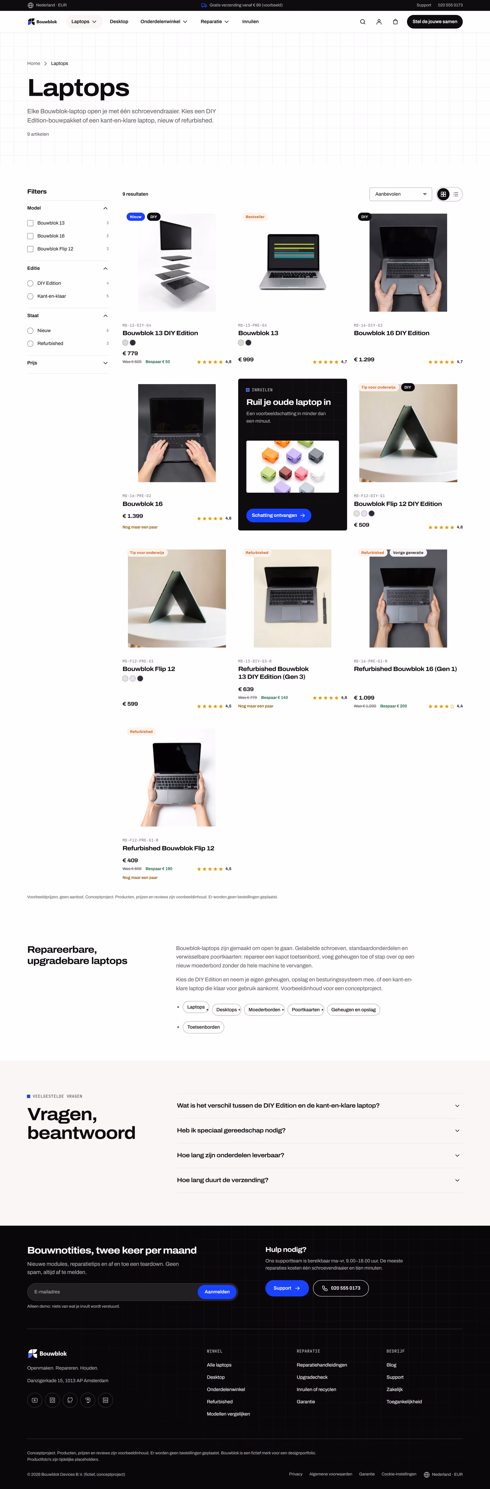 Bouwblok Nederland: Homepage, configurator en marketplace