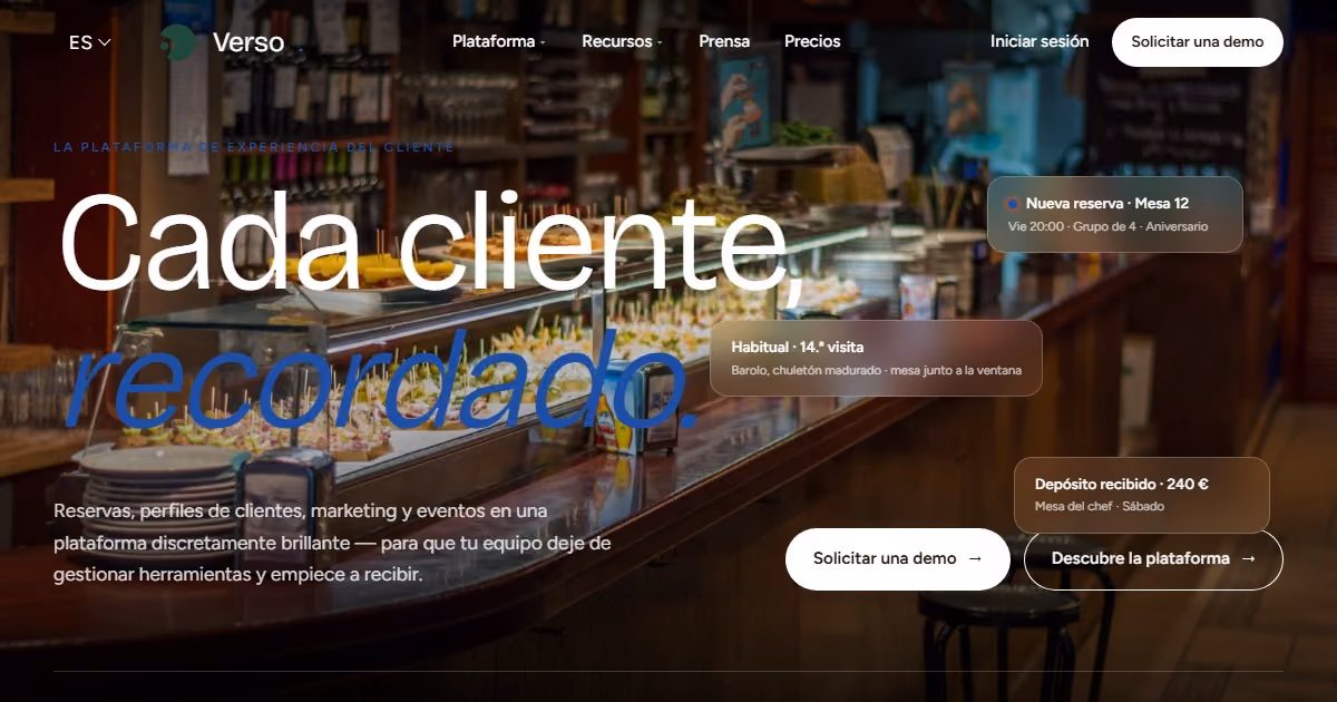 Sobremesa España — diseño web SaaS para hostelería