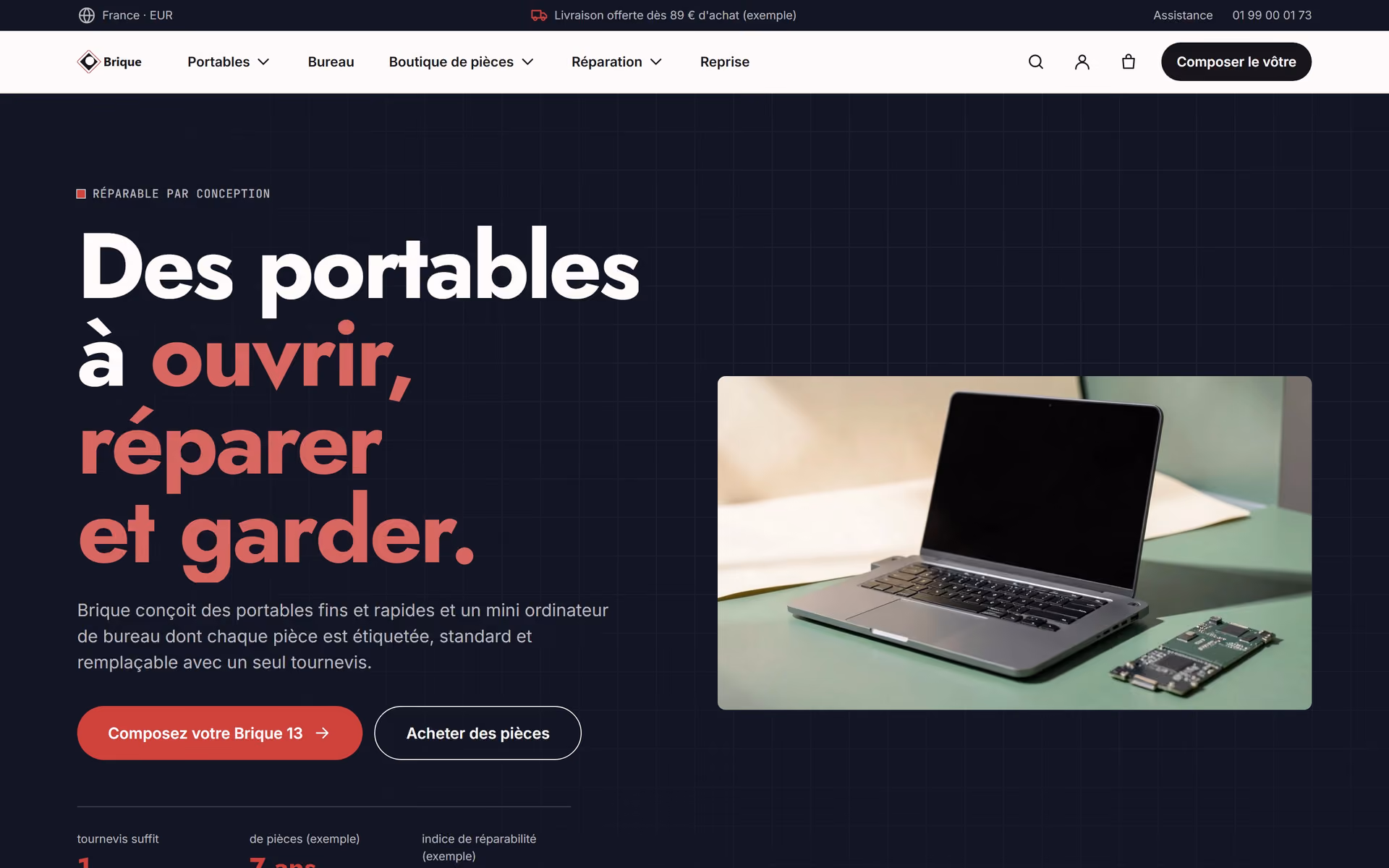 Brique France: Accueil, configurateur et marketplace