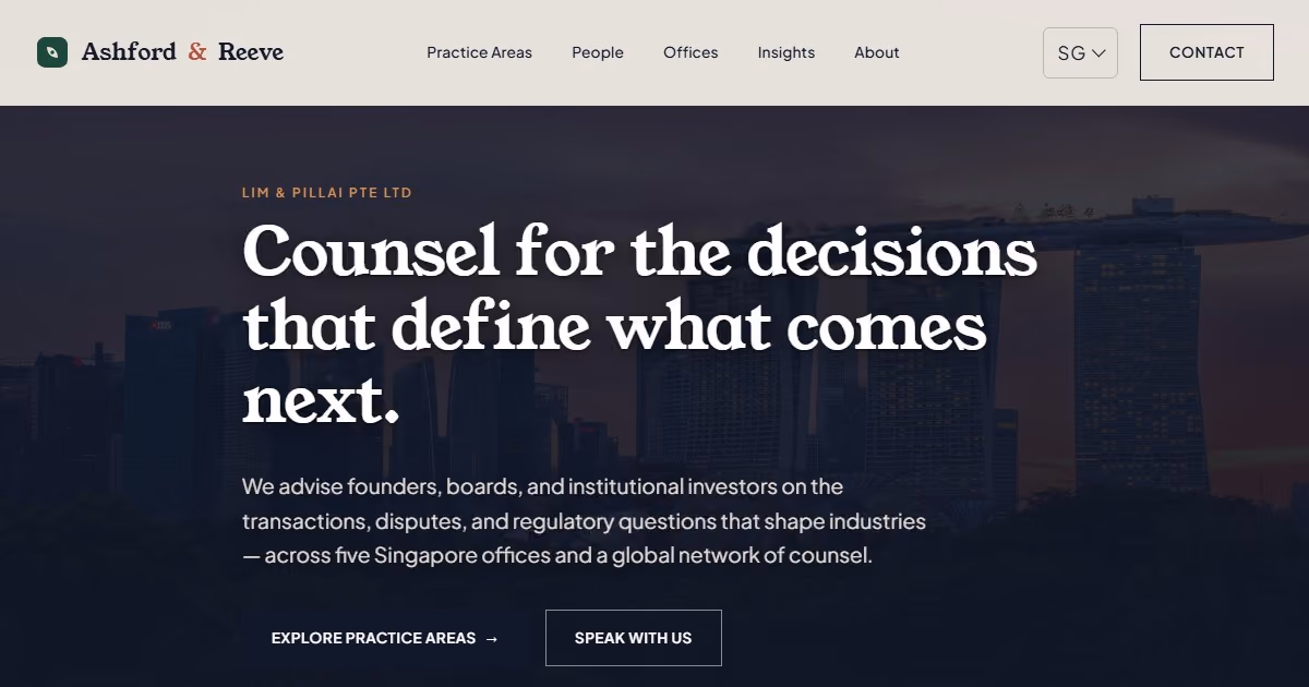 Lim & Pillai Singapore — law firm website design for a city-state practice