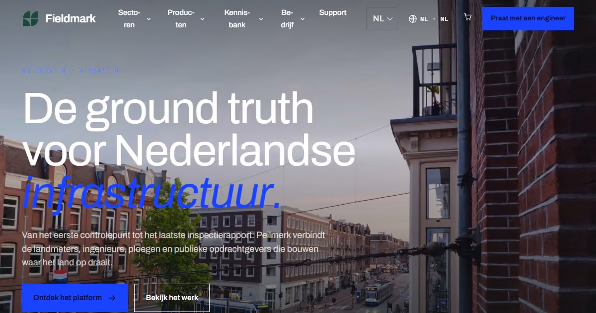 Peilmerk Nederland - webdesign voor een civictechbedrijf in de infrabouw