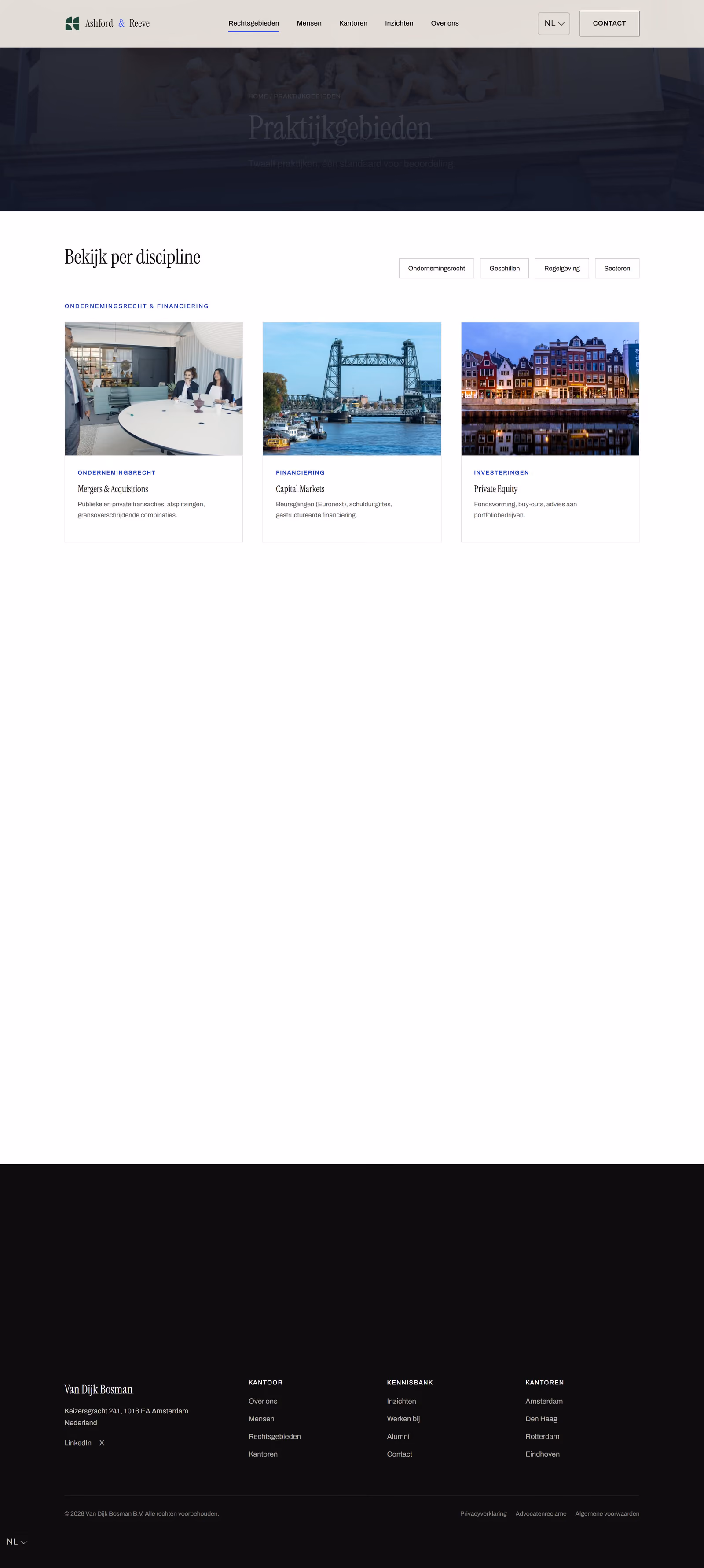 Van Dijk Bosman Nederland: Homepage en belangrijkste routes