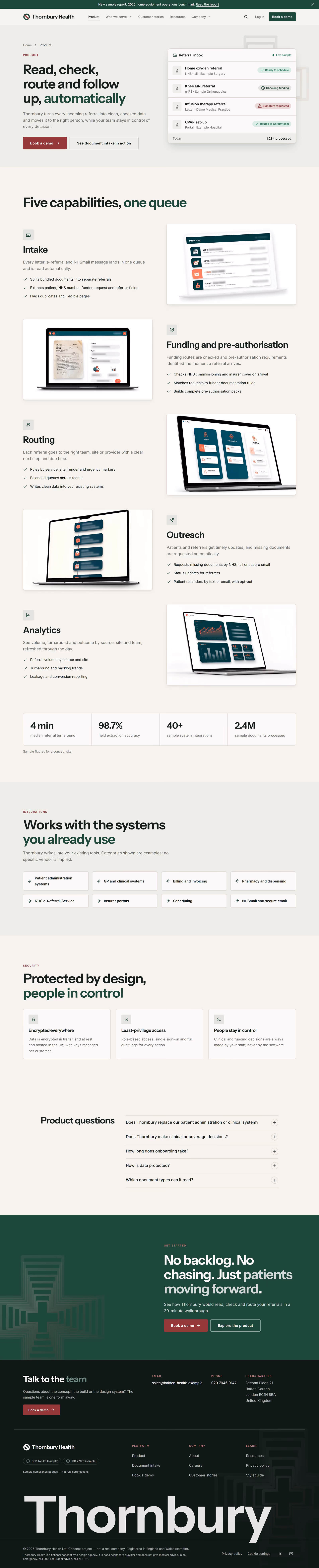 Thornbury Health UK: Homepage, product and solutions