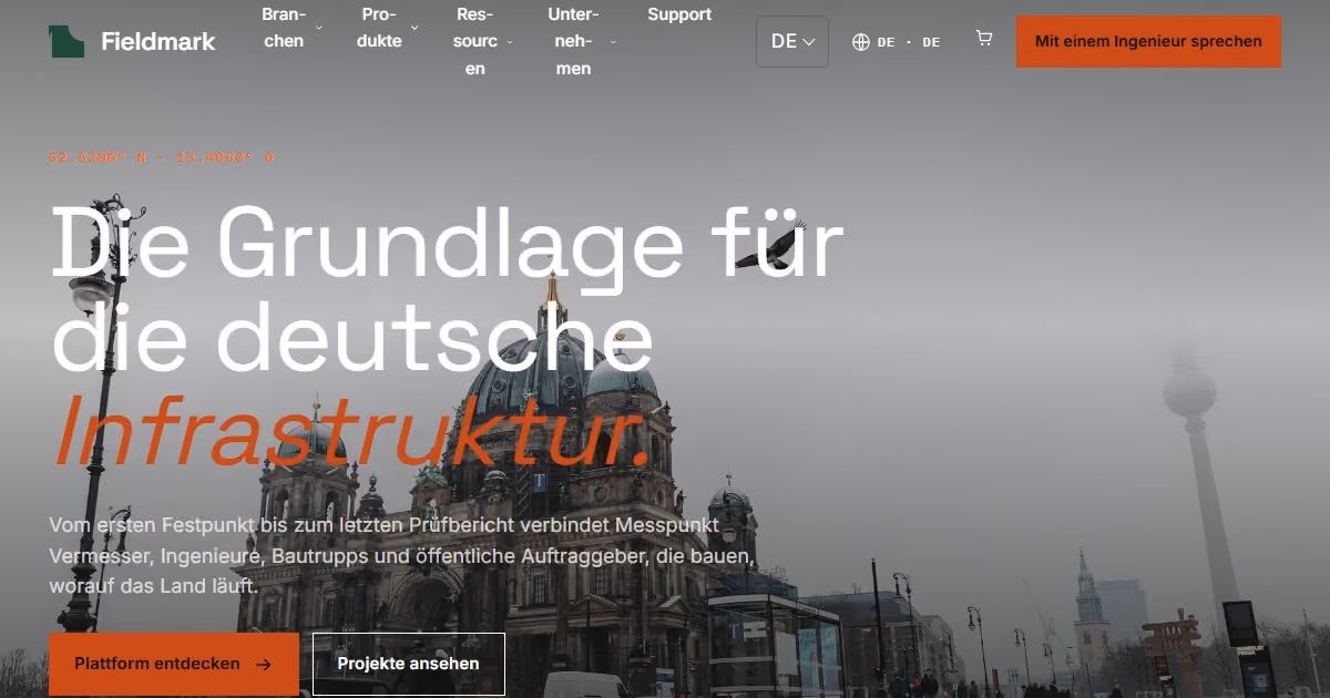 Messpunkt Deutschland — Webdesign für ein Civic-Tech-Unternehmen im Infrastrukturbau