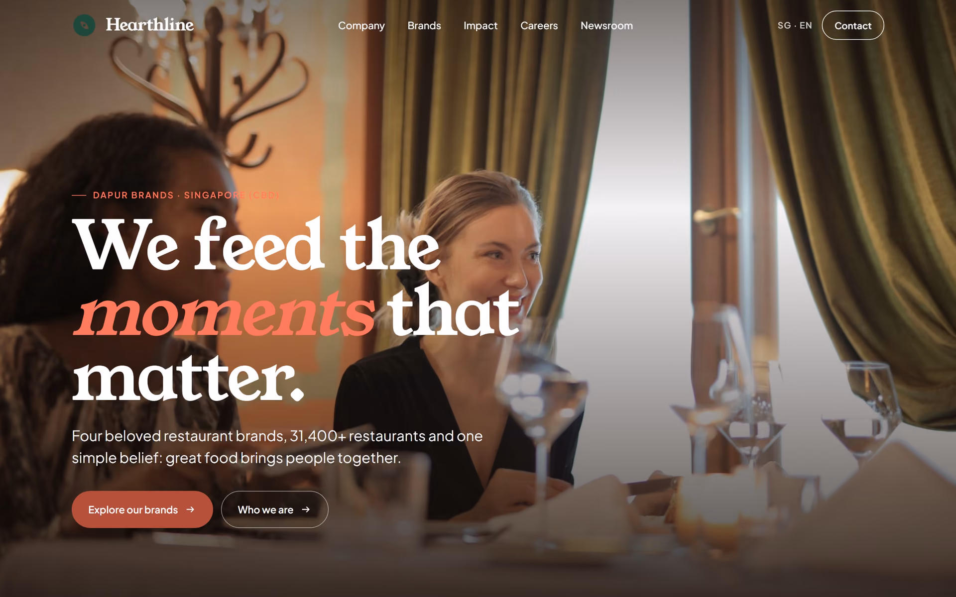 Dapur Brands Singapore: Homepage and key journeys