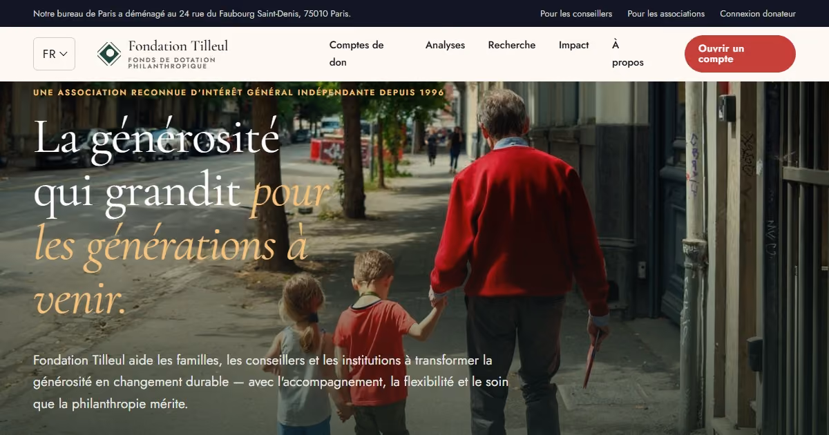 Fondation Tilleul France - webdesign pour une fondation philanthropique