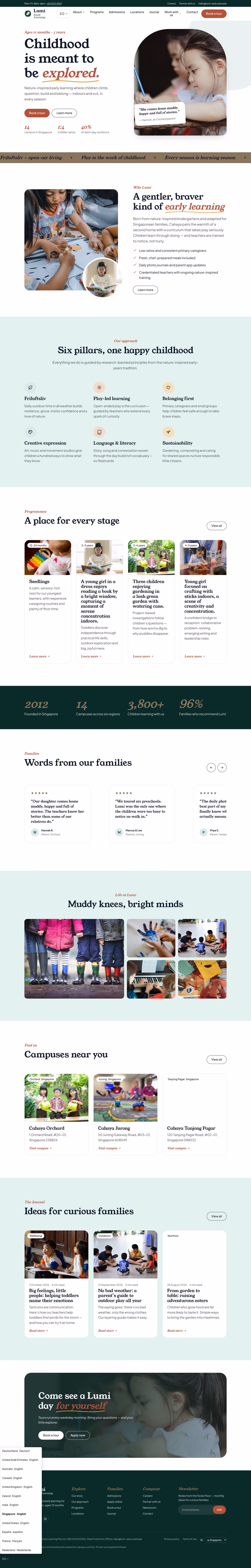 Cahaya Early Learning Singapore: The brief