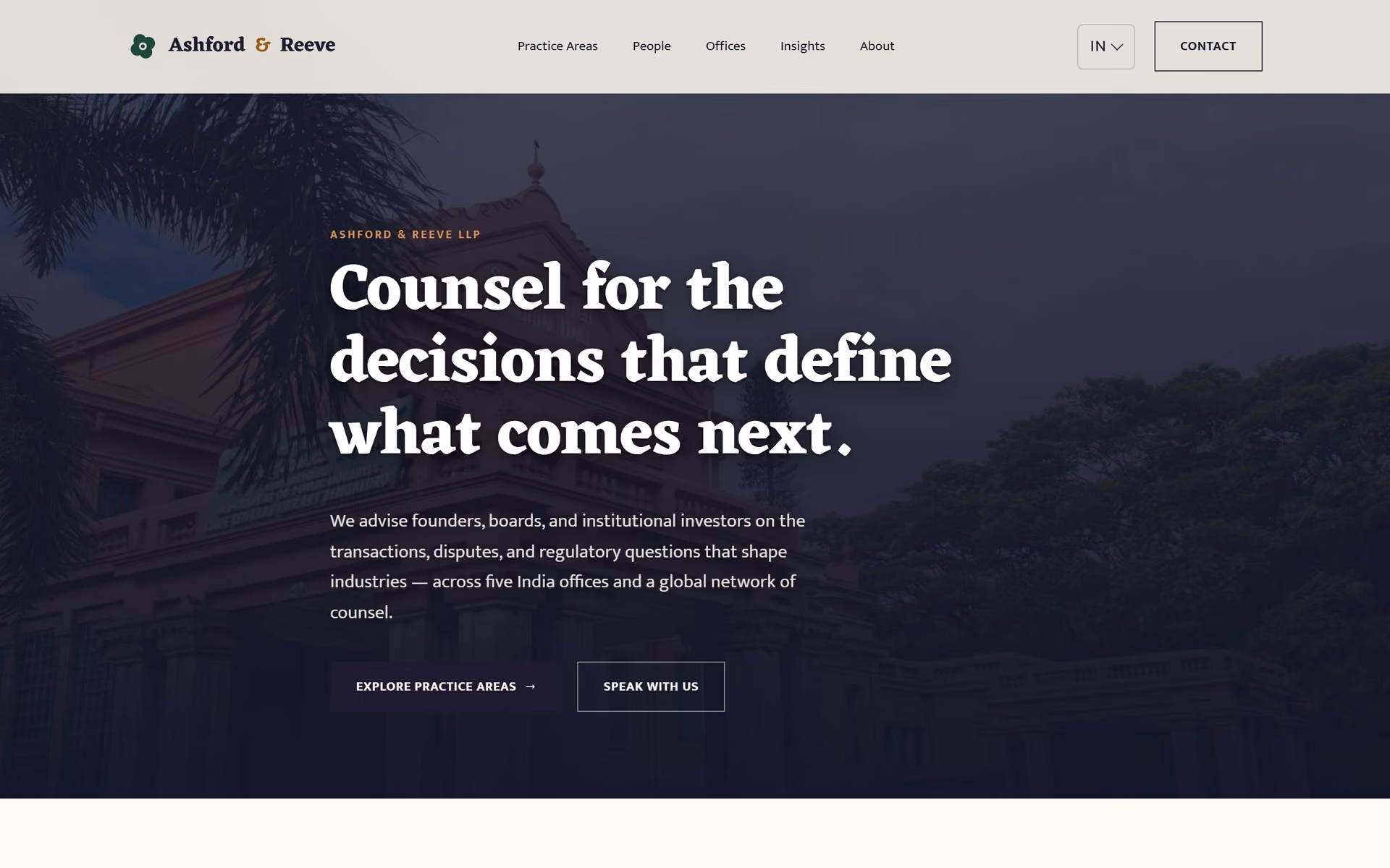 Mehra & Iyer India: Homepage and key journeys