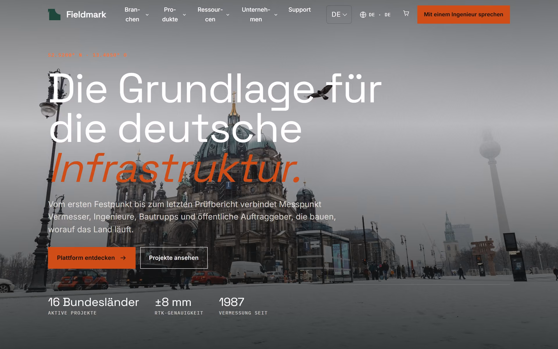 Messpunkt Deutschland: Startseite und zentrale Seiten