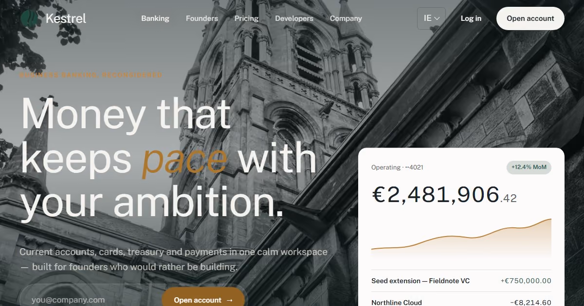 Fiach Ireland: fintech website and UI/UX design for an Irish business bank