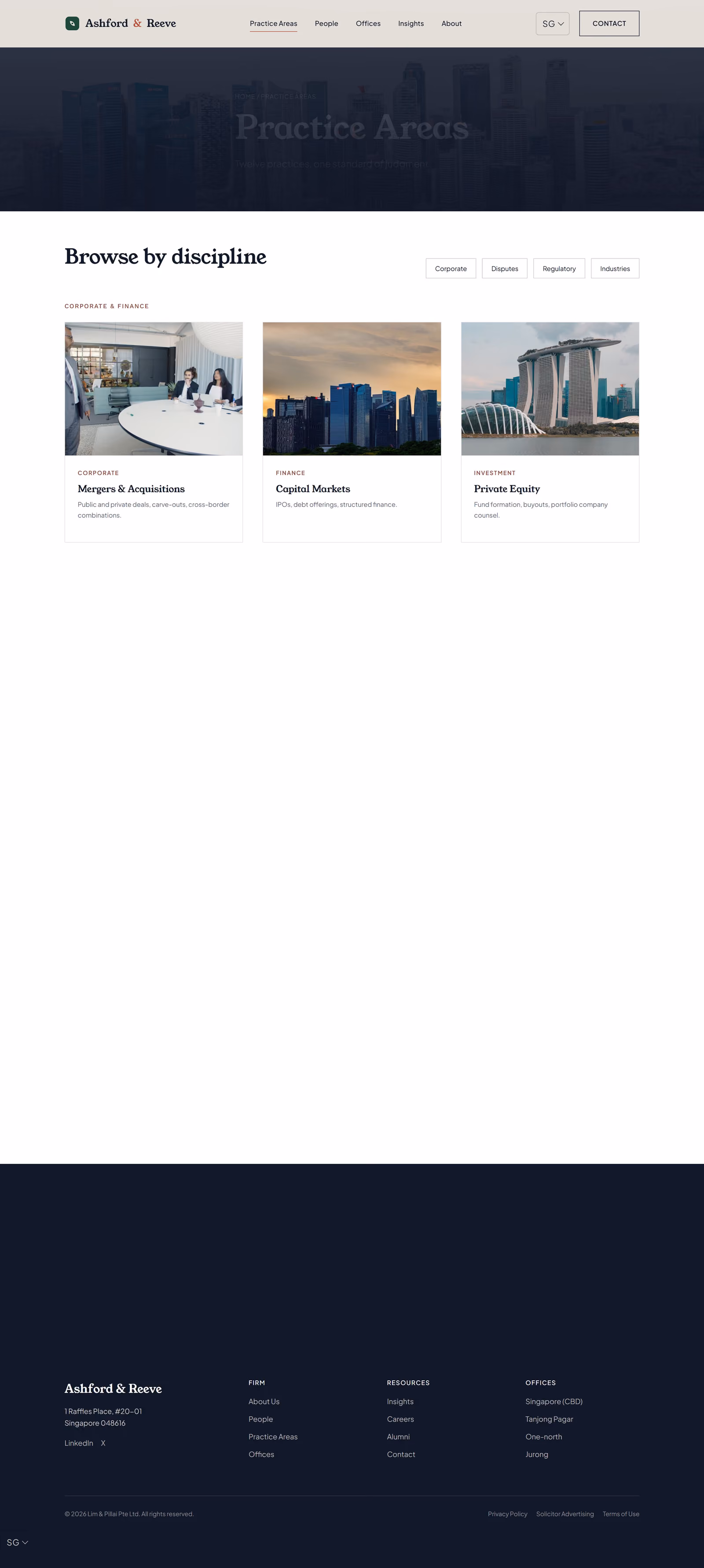Lim & Pillai Singapore: Homepage and key journeys