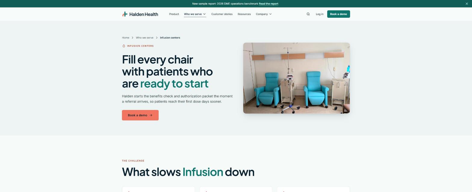 Solution page, Infusion centers hero