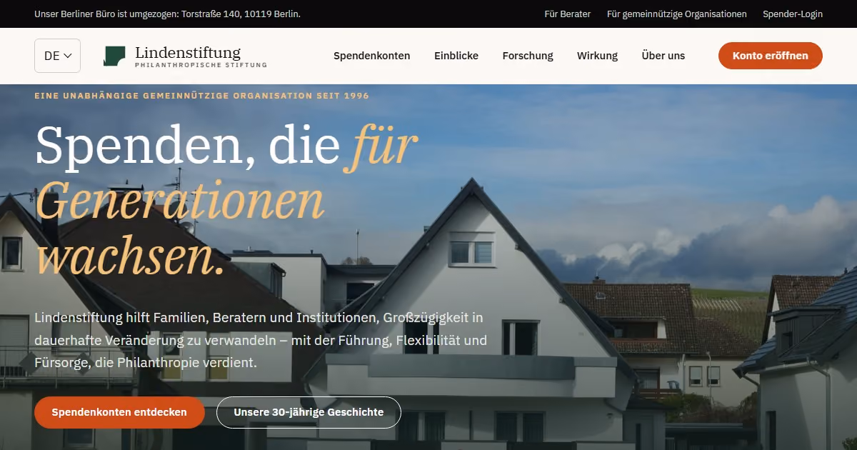 Lindenstiftung Deutschland - Webdesign für eine gemeinnützige Stiftung