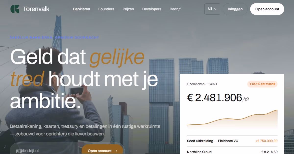 Torenvalk Nederland: webdesign voor een zakelijke bank