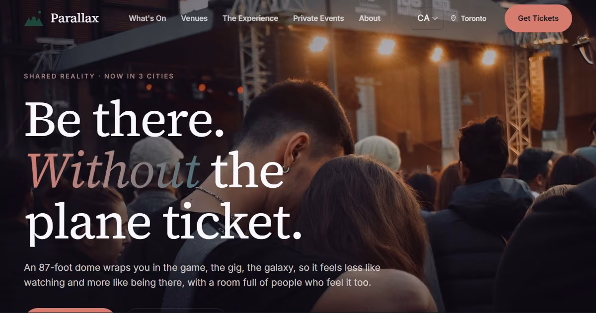Polaris Canada: entertainment website design for a shared-reality venue brand