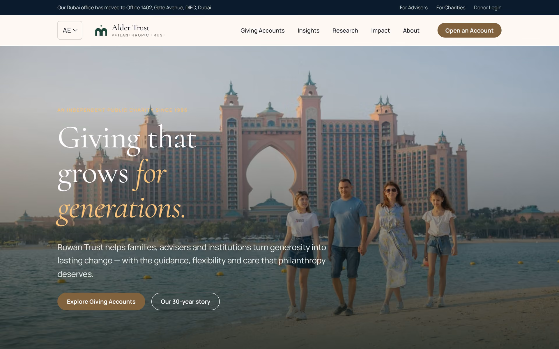 Ghaf Trust UAE: Homepage and key journeys