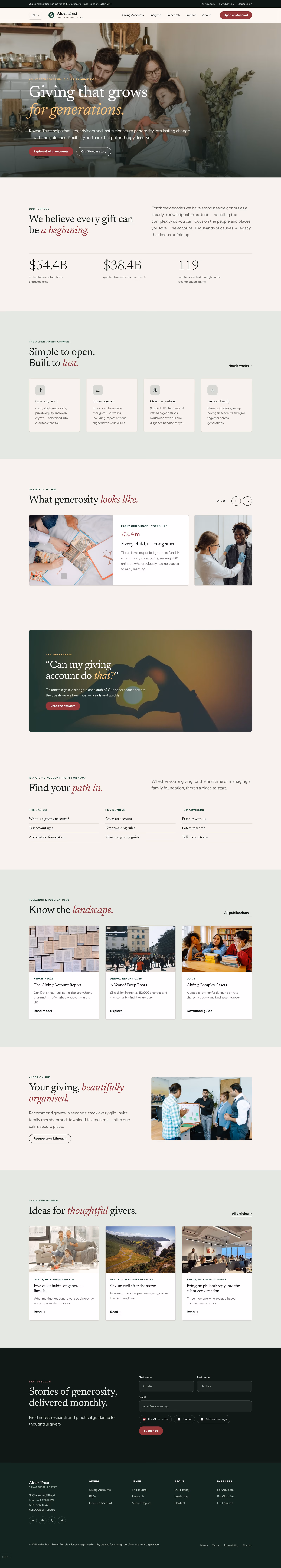 Rowan Trust UK: The brief