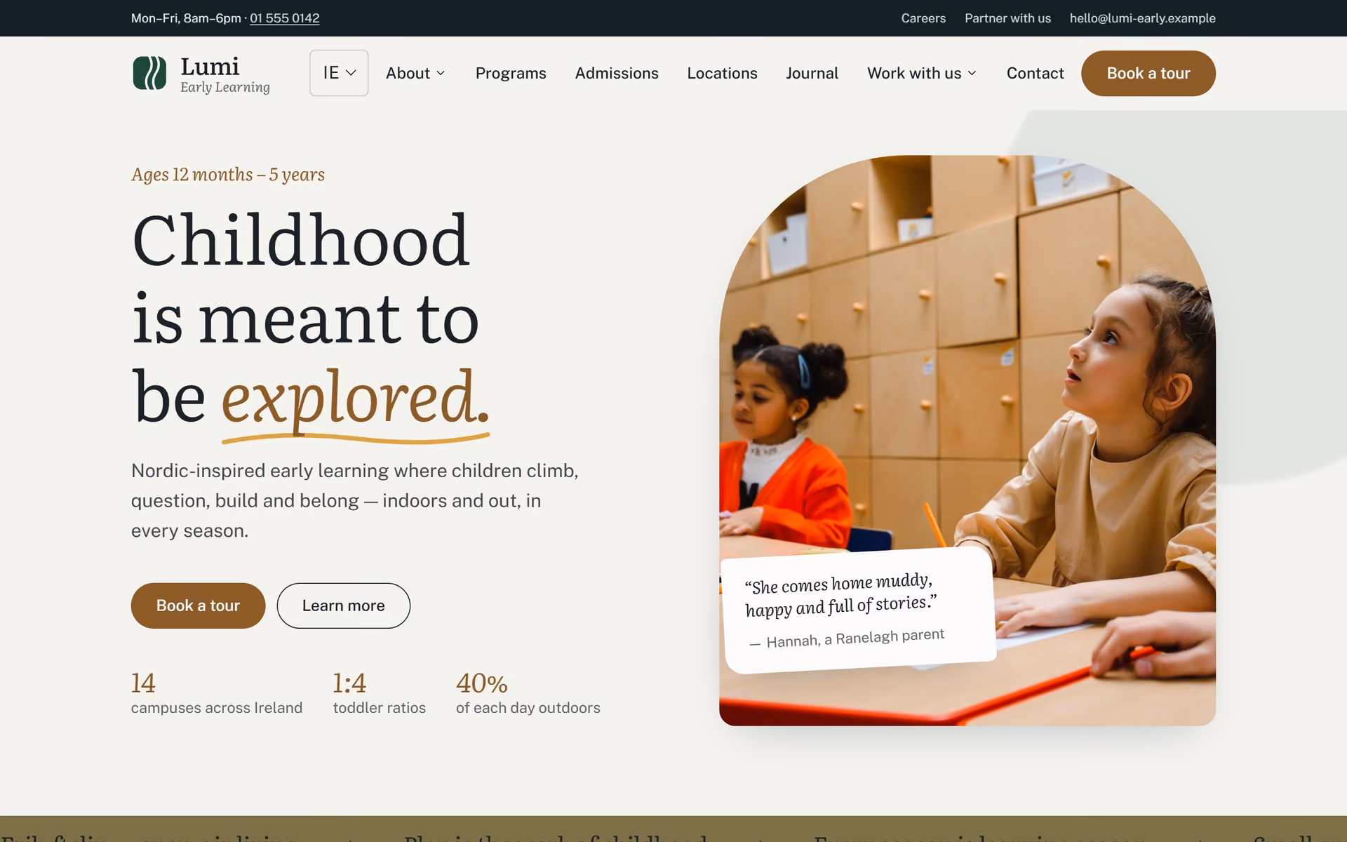Solas Ireland: Homepage and key journeys